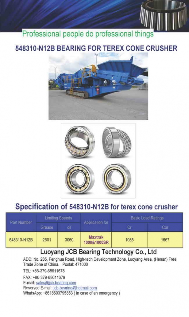 548310-N12B of crusher bearing for Terex pegson and Terex Finlay Cone Crusher