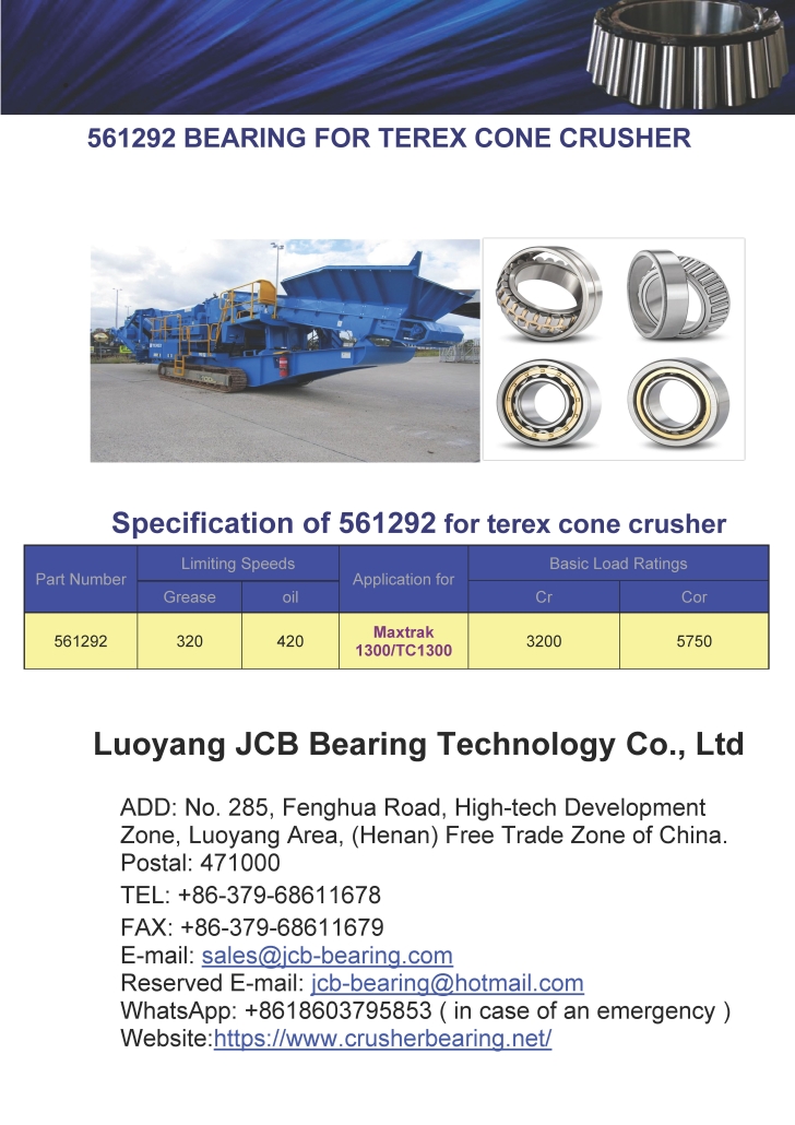 561292 of crusher bearing for Terex pegson and Terex Finlay Cone Crusher